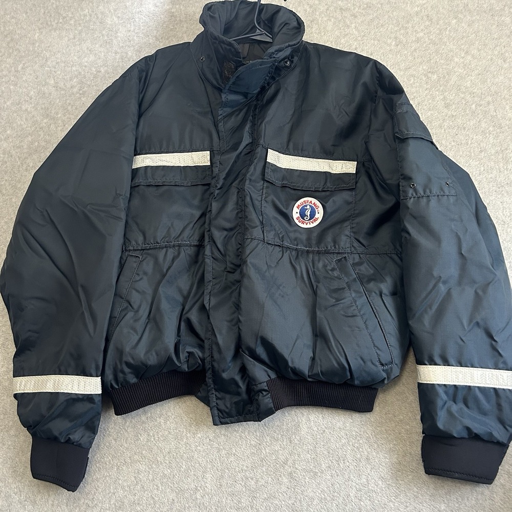 Mustang Survival Flotation Jacket XL Navy‎ Blue USS Shoup Naval MJ6214